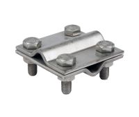 Kreuzverbinder V4A 2-fach 30mm/Ø8-10mm Rund/Rund, Ausführung schwer, M8